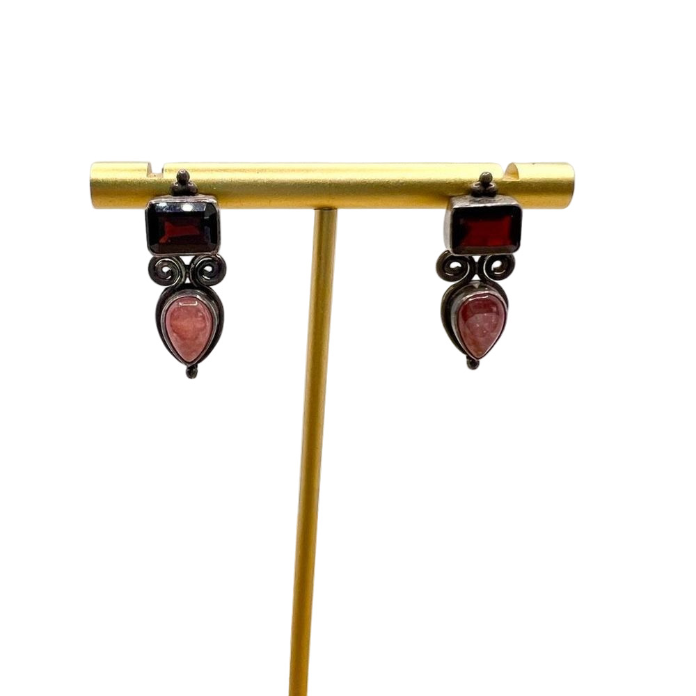 Sajen Sterling silver gem post earrings